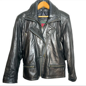 Vintage BFC made in Canada leather biker moto jacket small